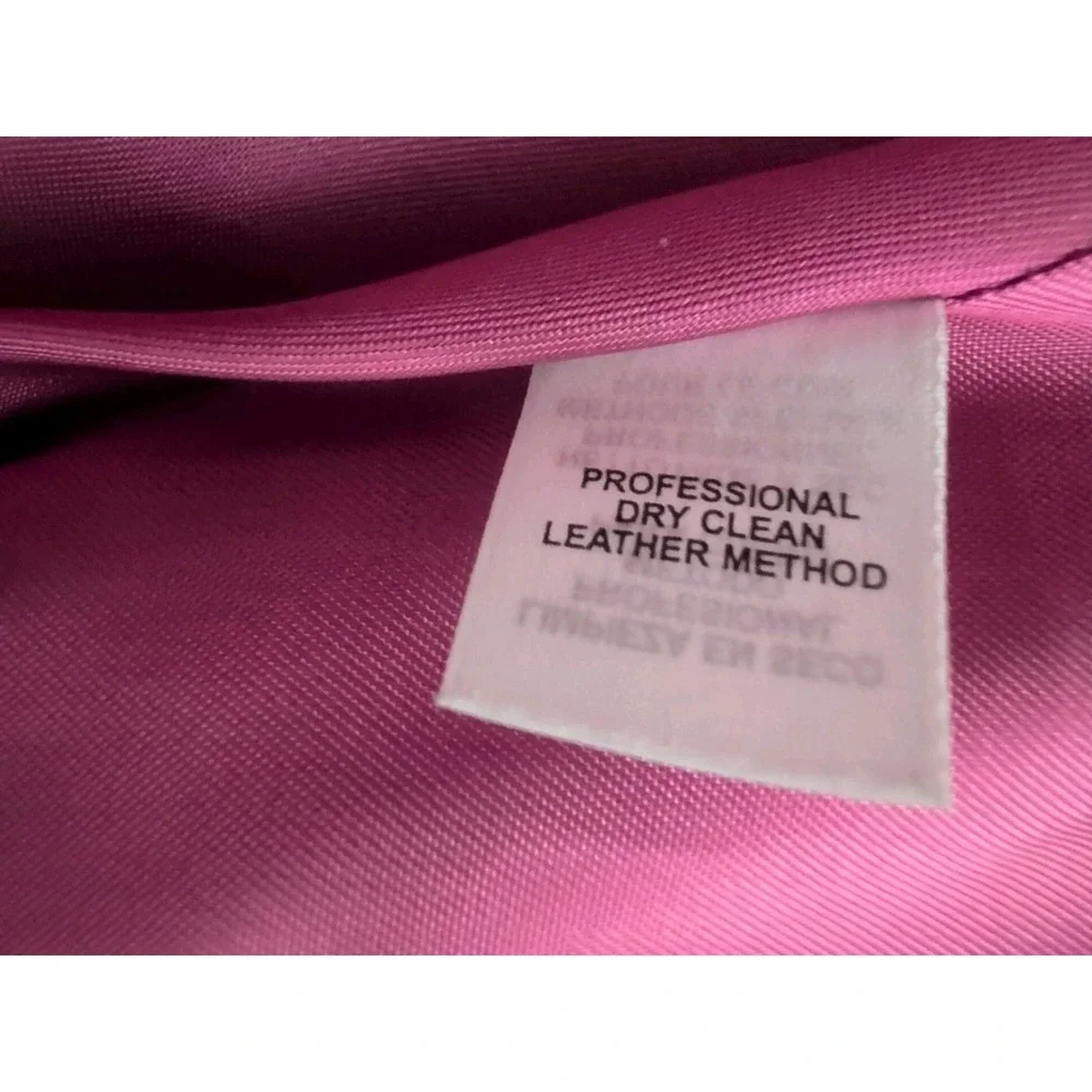 Anne Klein Vintage Brushed Leather Jacket Pink Size 12 100%‎ Leather NWT